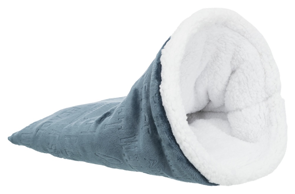 Trixie Sacco Nanna Paul 36391 - Letto per Cani e Gatti Ø 40 × L 60 cm, Effetto Pelliccia di Agnello, Rivestimento in Poliestere, Imbottitura in Pile, Extra Stabile con Anello in Metallo