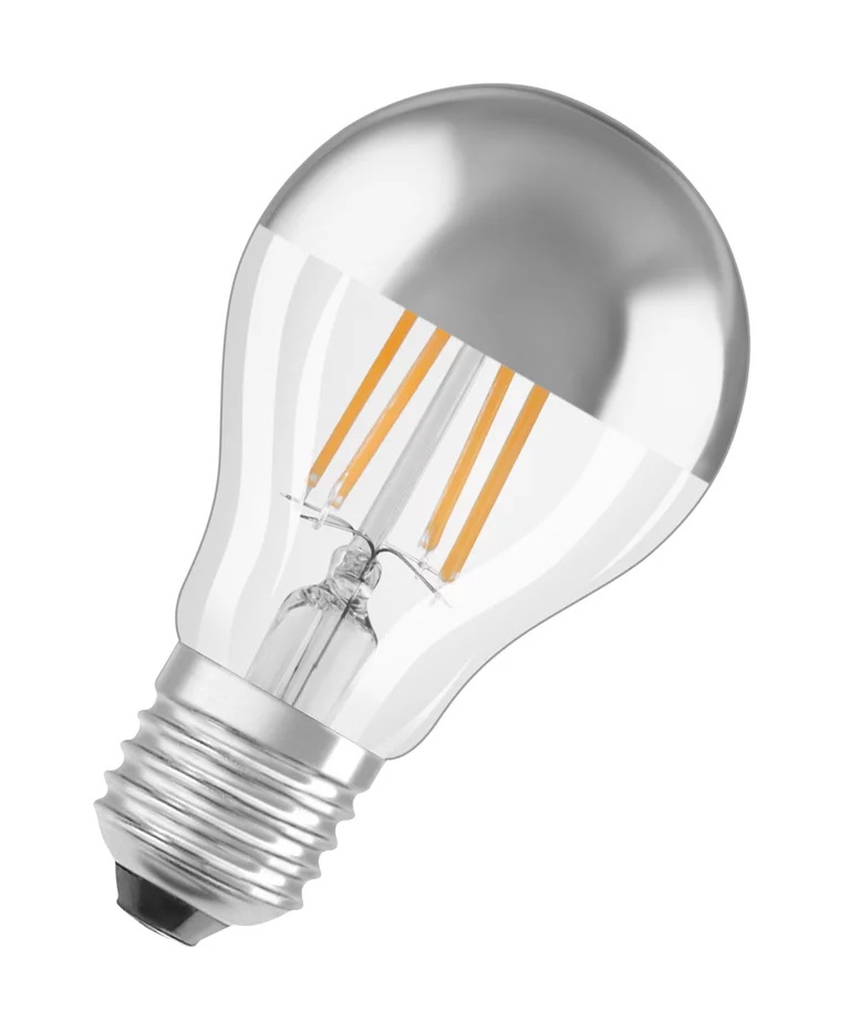 LEDVANCE Lampada LED E27 6,5W 2700K Classica a Goccia in Vetro con Rivestimento Oro/Argento