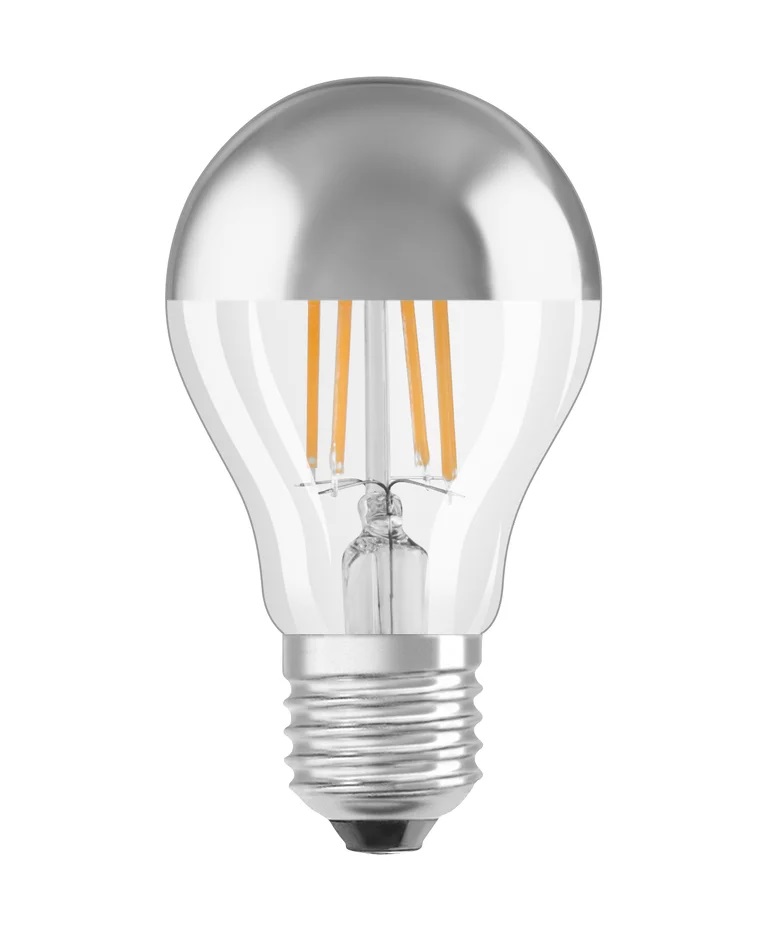 LEDVANCE Lampada LED E27 6,5W 2700K Classica a Goccia in Vetro con Rivestimento Oro/Argento