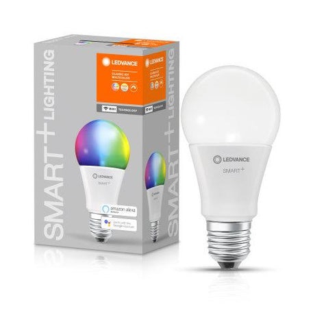Ledvance SMART WiFi Classic Multicolour Lampadina LED E27 9,5 W RGBW 2700K-6500K con compatibilità Google Assistant e Amazon Alexa