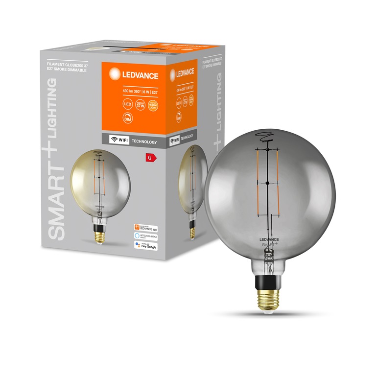 LEDVANCE Lampada LED Intelligente WiFi E27 6W Globo Dimmerabile Bianco Caldo