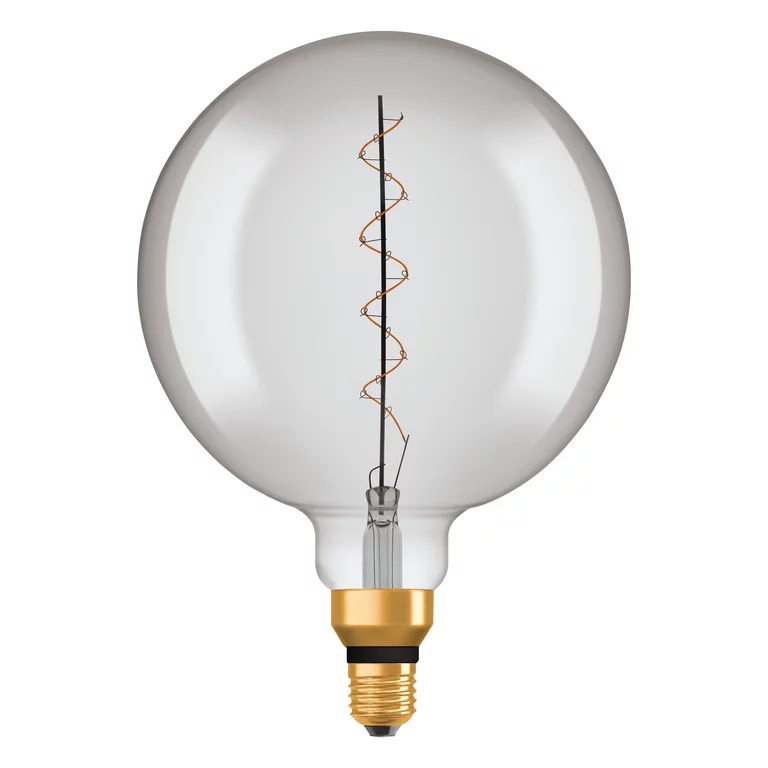 OSRAM Lampada LED Vintage 1906 - Vetro Fumé, 4,8W, 150lm, Globo 200mm, E27, Luce Bianca Calda, Dimmerabile, Durata Fino a 15.000 Ore