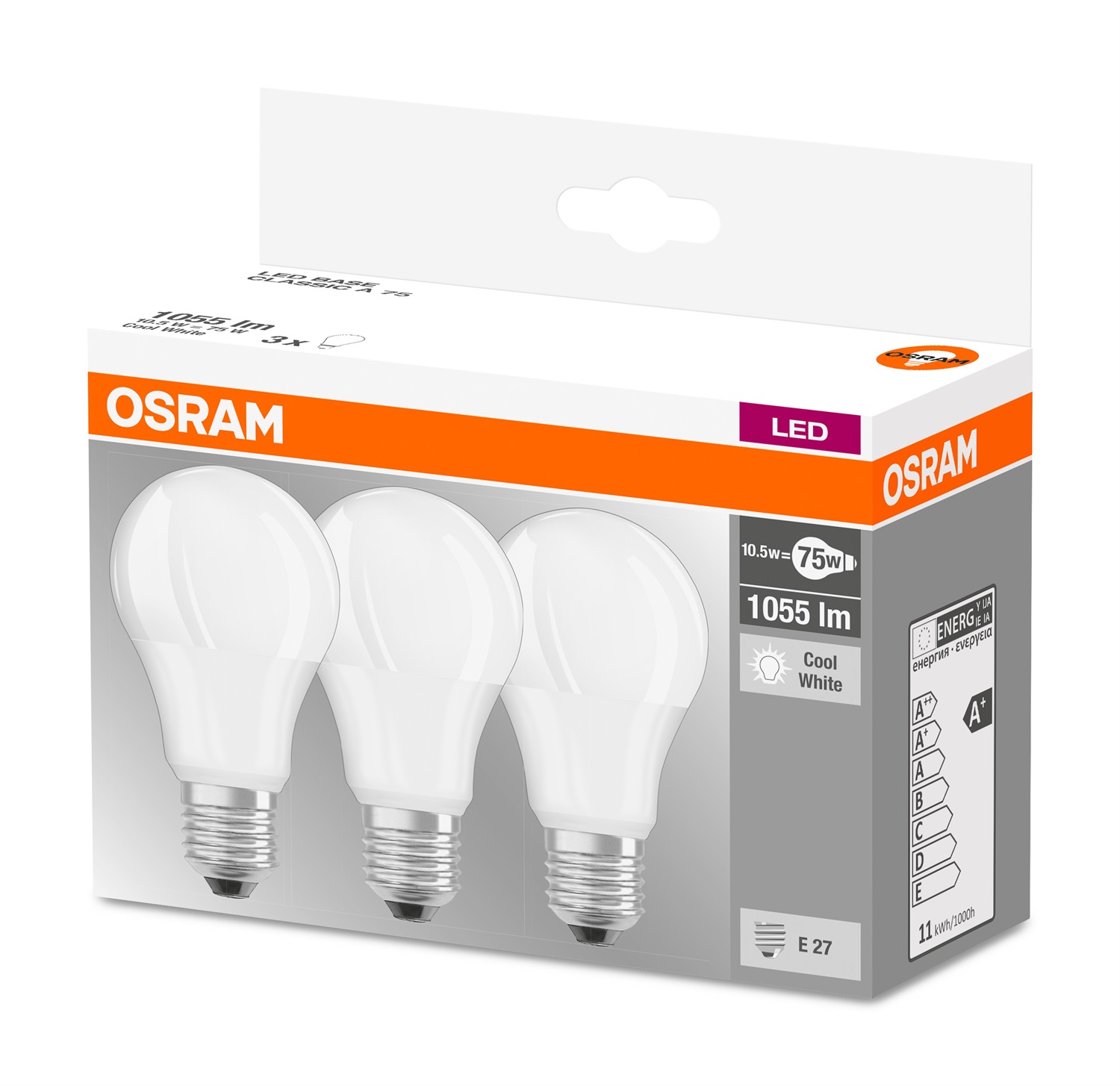 LEDVANCE Lampadina LED Base Classic A 75 - 10W, E27, 4000K, 1055 lm, Non Dimmerabile