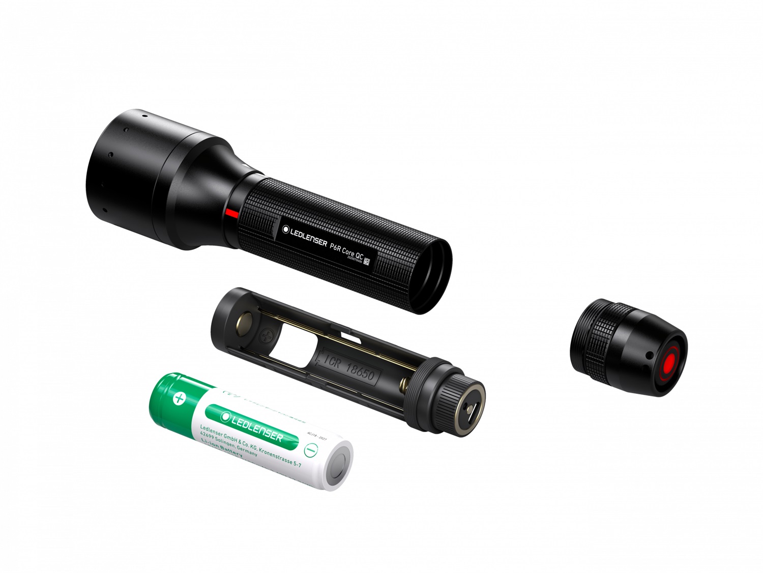 Ledlenser P6R Core QC - Torcia Tascabile LED Ricaricabile con 4 Colori, 270 Lumen e Portata di 335 metri