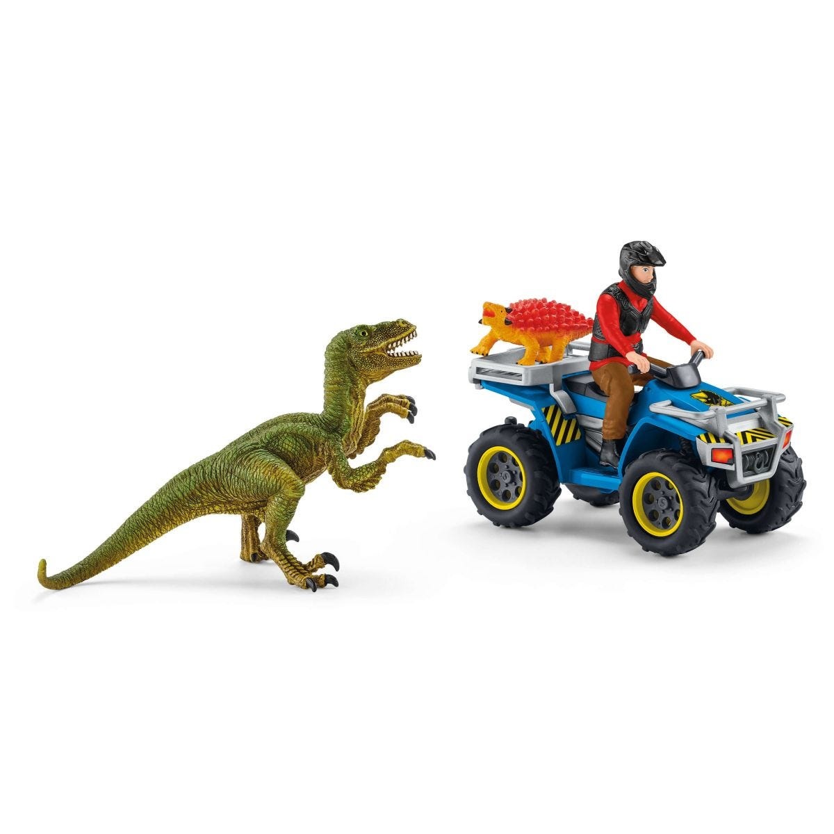 Schleich Dinosaurs 41466 Set da Gioco - Fuga sul Quad