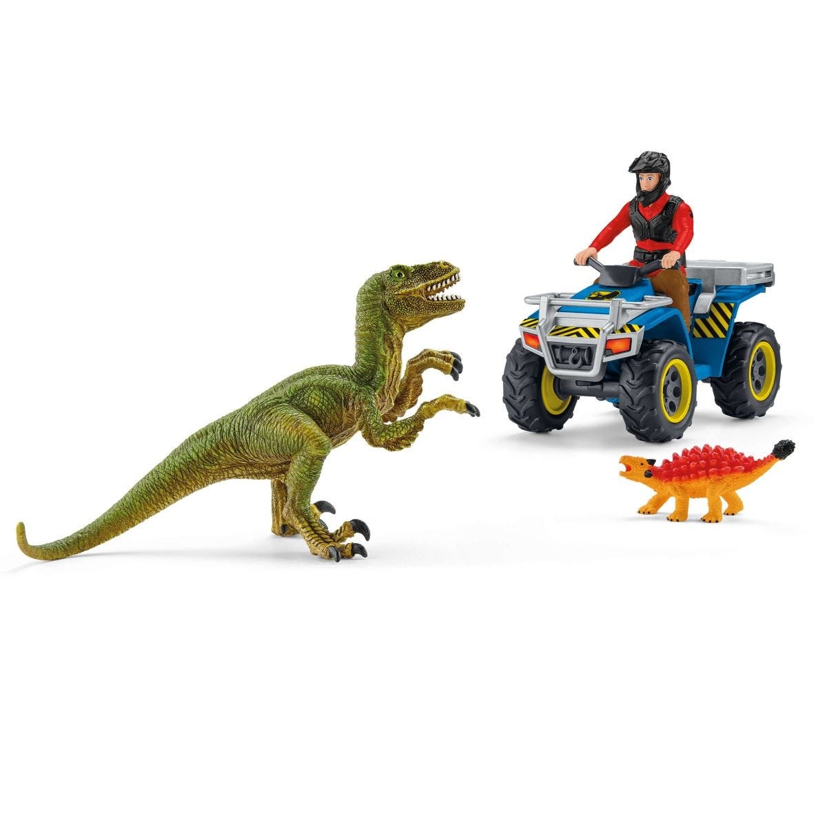 Schleich Dinosaurs 41466 Set da Gioco - Fuga sul Quad