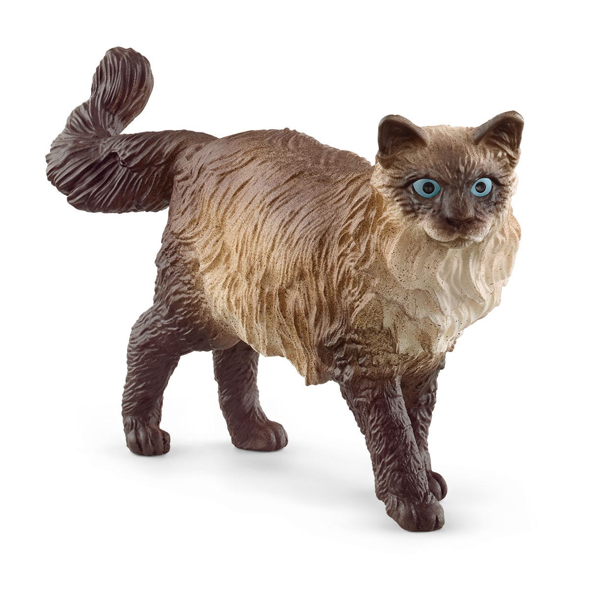 Schleich Gatto Ragdoll 13940 - Figurina dipinta a mano della collezione Farm World con occhi blu