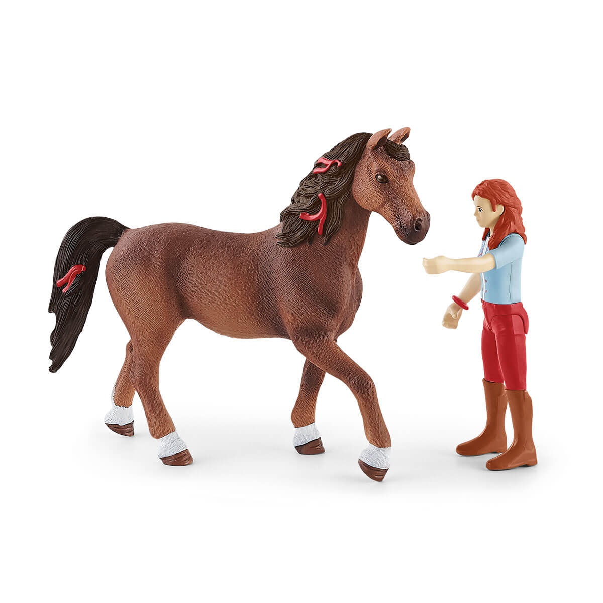 Schleich Horse Club 42539 - Figura di Hannah con Cappello da Cowboy e Cavallo Cayenne