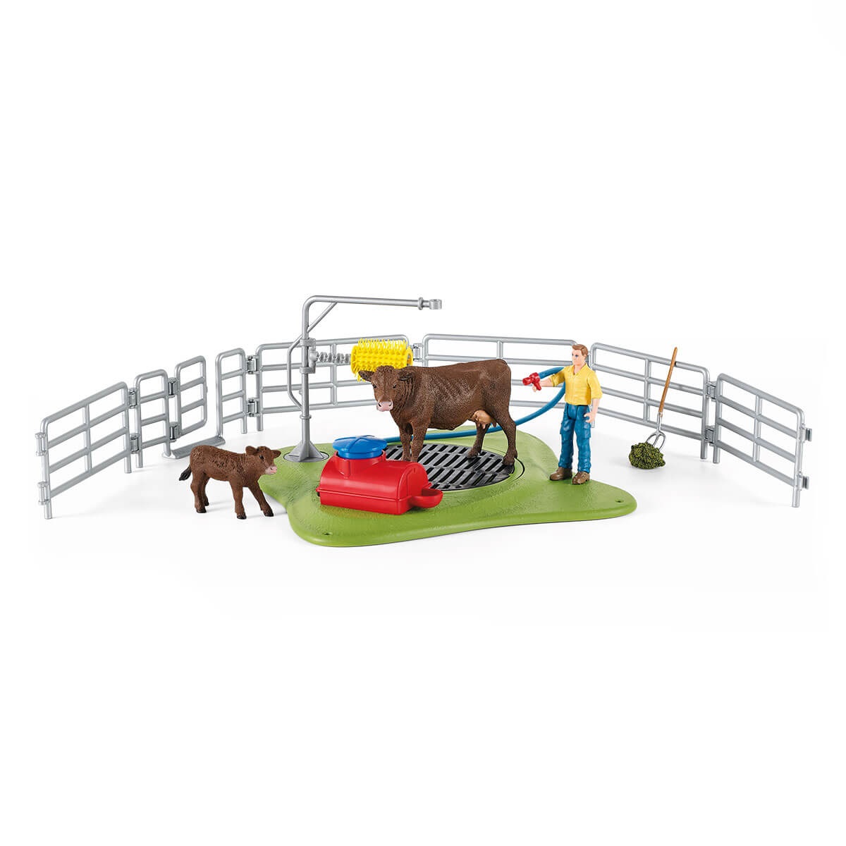 Schleich Farm World 42529 Set da Gioco Zona Lavaggio con Mucche