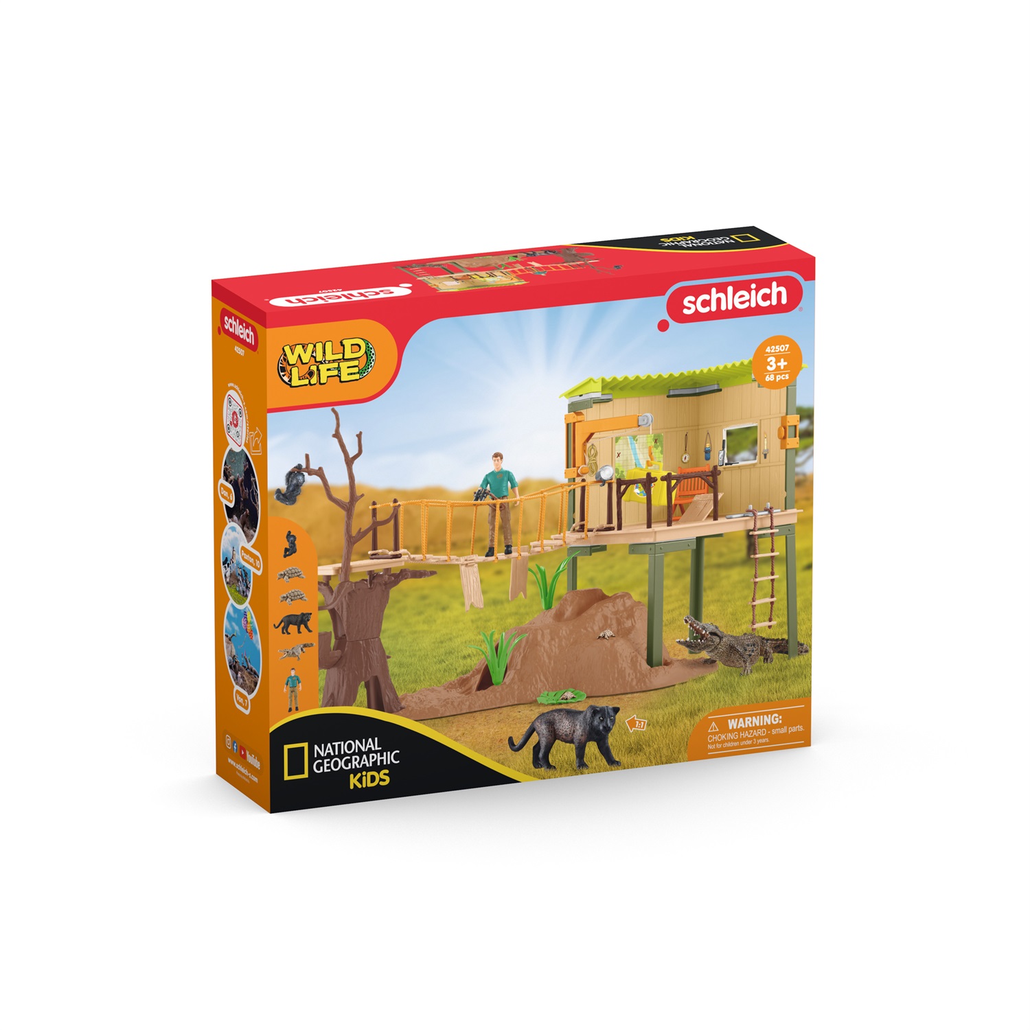 Schleich 42507 Stazione di Avventura Wild Life con Ranger - Dimensioni 10 x 40 x 35 cm
