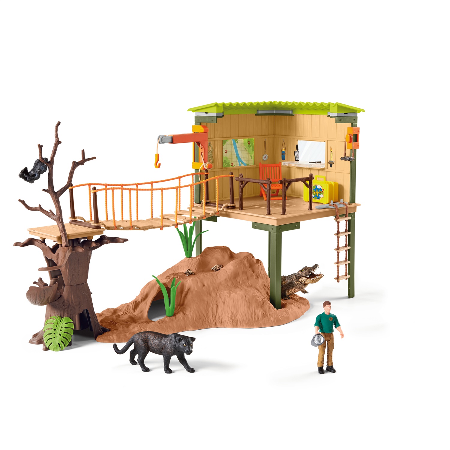 Schleich 42507 Stazione di Avventura Wild Life con Ranger - Dimensioni 10 x 40 x 35 cm