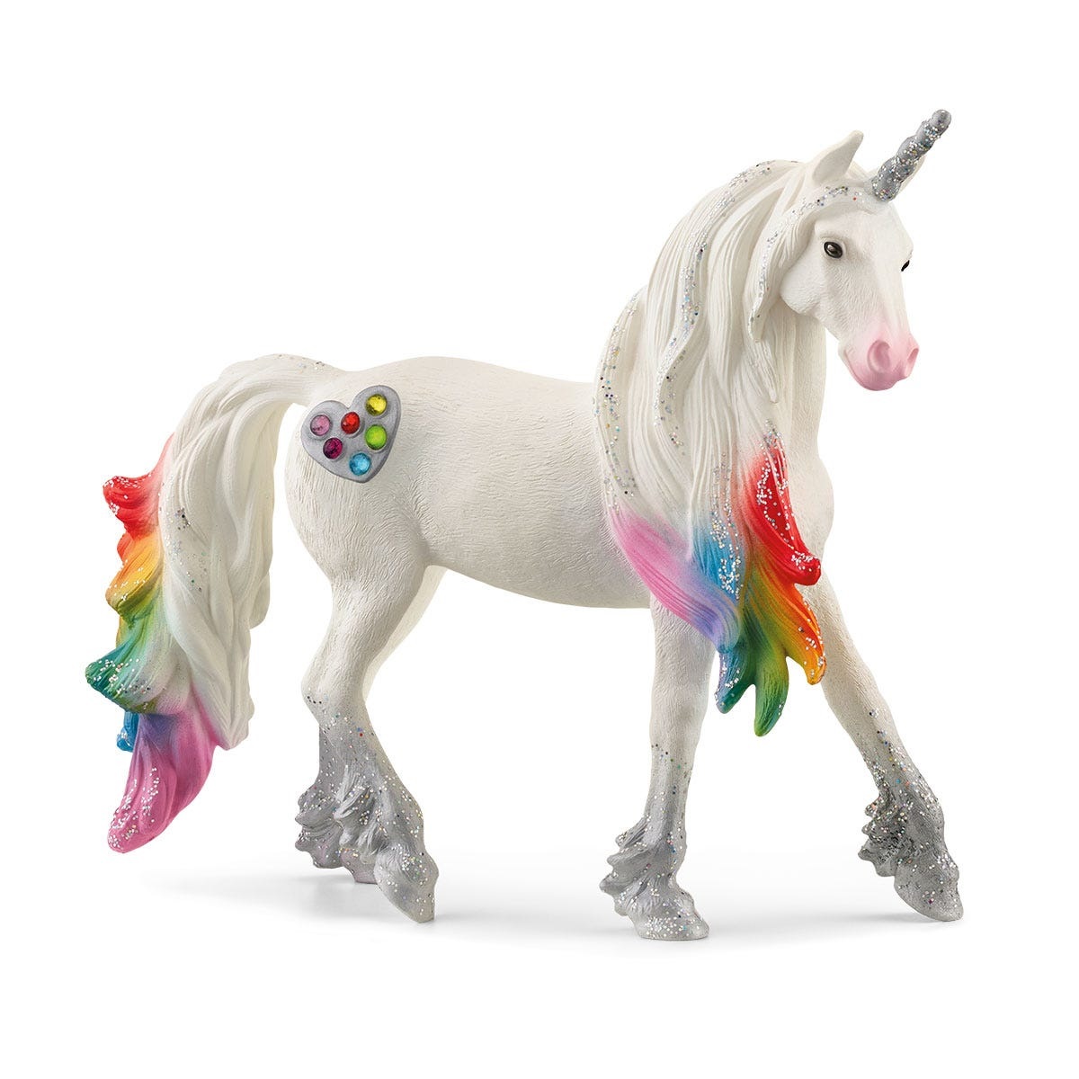 Schleich BAYALA 70725 - Action Figure Unicorno Stallone Rainbow Love Dipinta a Mano