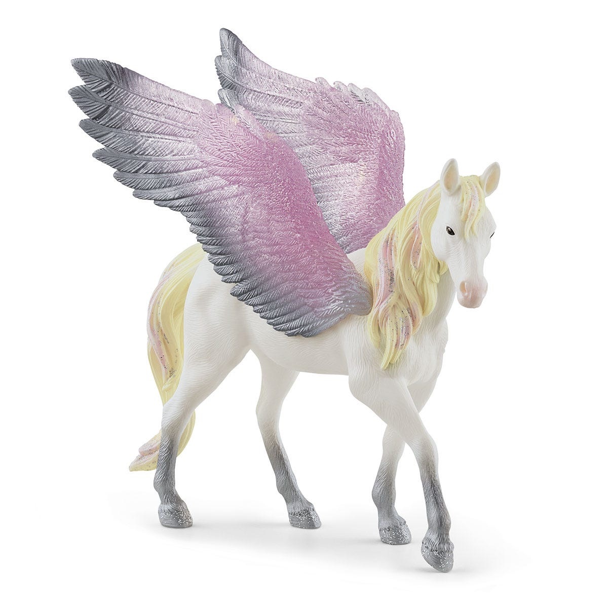 Schleich Sunrise Pegasus 70720 - Action Figure Giocattolo della Collezione Bayala con Ali Scintillanti Rosa e Argento