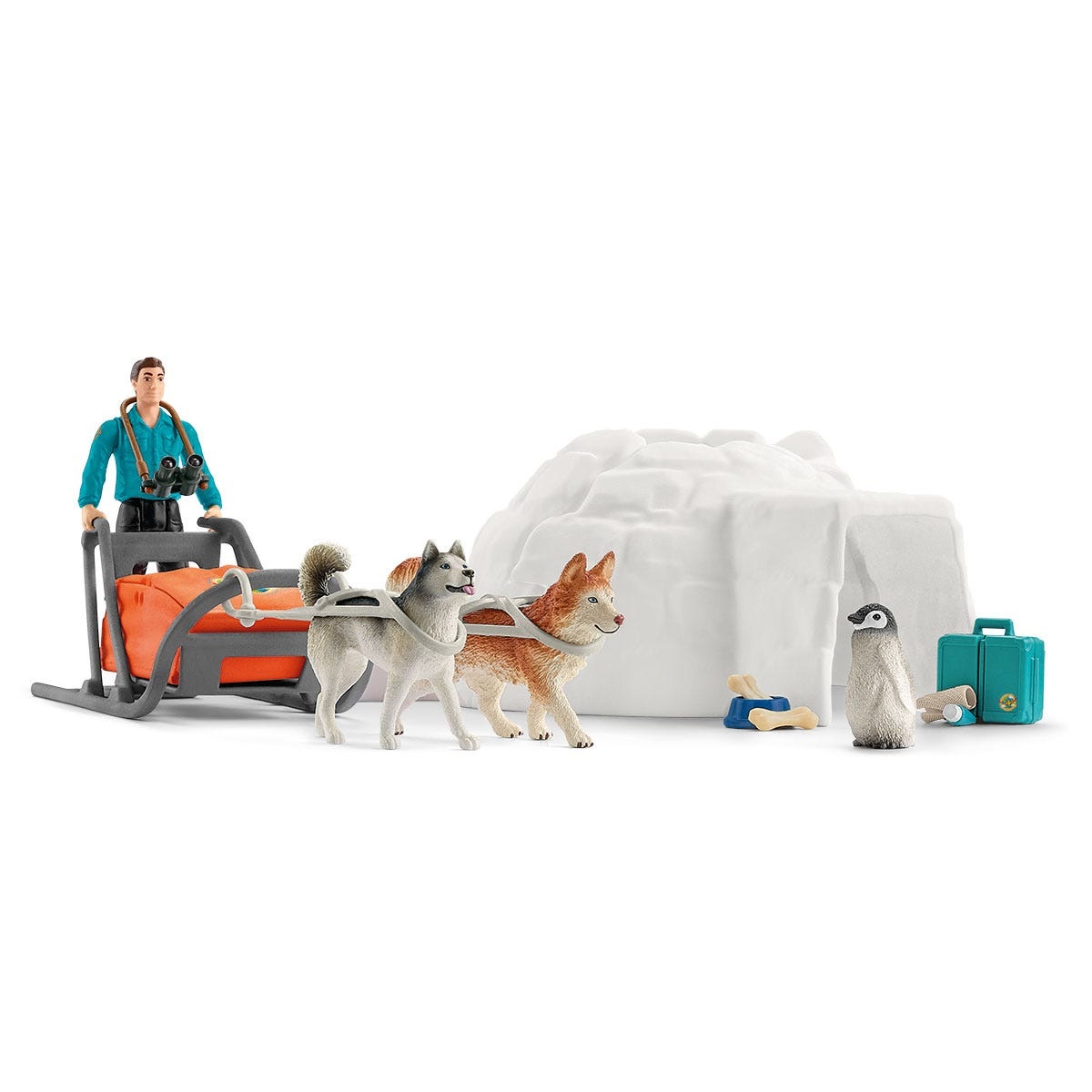 SCHLEICH Spedizione Antartide - Playset Wild Life con Ranger Tom, Slitta e Igloo, 19 Pezzi per Bambini da 3 Anni