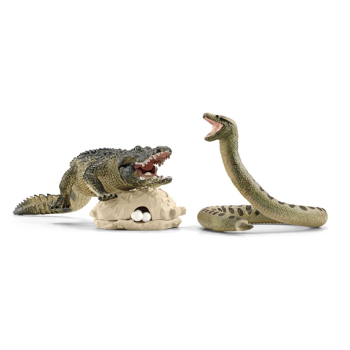 SCHLEICH 42559 Wild Life - Playset Pericolo nella Palude con Anaconda e Alligatore, 4 Pezzi, da 3 Anni