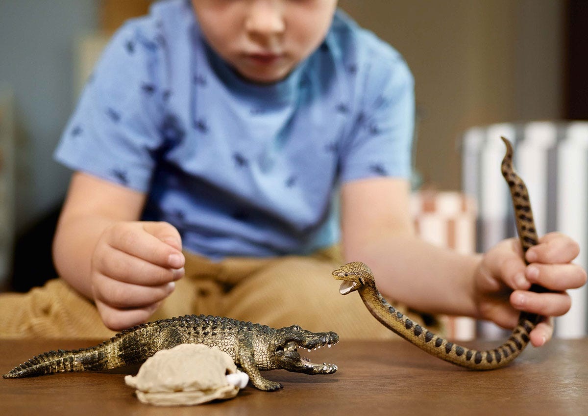 SCHLEICH 42559 Wild Life - Playset Pericolo nella Palude con Anaconda e Alligatore, 4 Pezzi, da 3 Anni