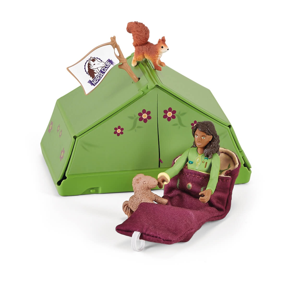Schleich Horse Club - Set da Gioco Gita in Campeggio di Sarah con Cavallo Pinto e Accessori