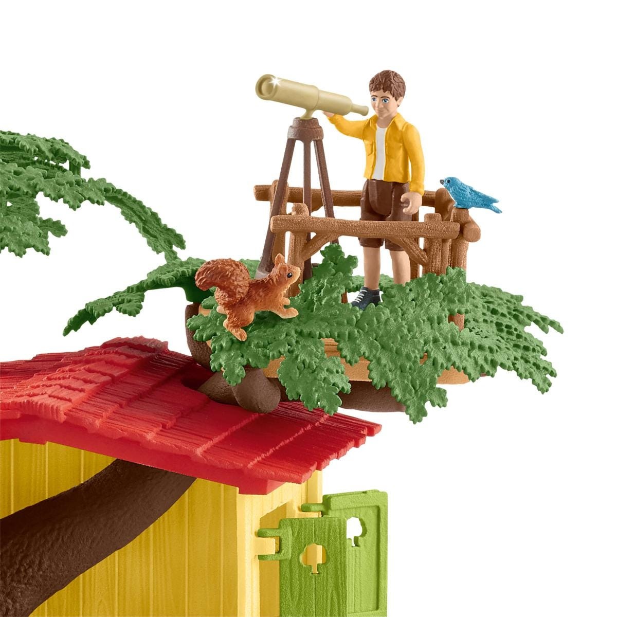 Schleich Casa sull'albero dell'avventura 42408 - Set da gioco con 2 figure umane, 4 animali e accessori