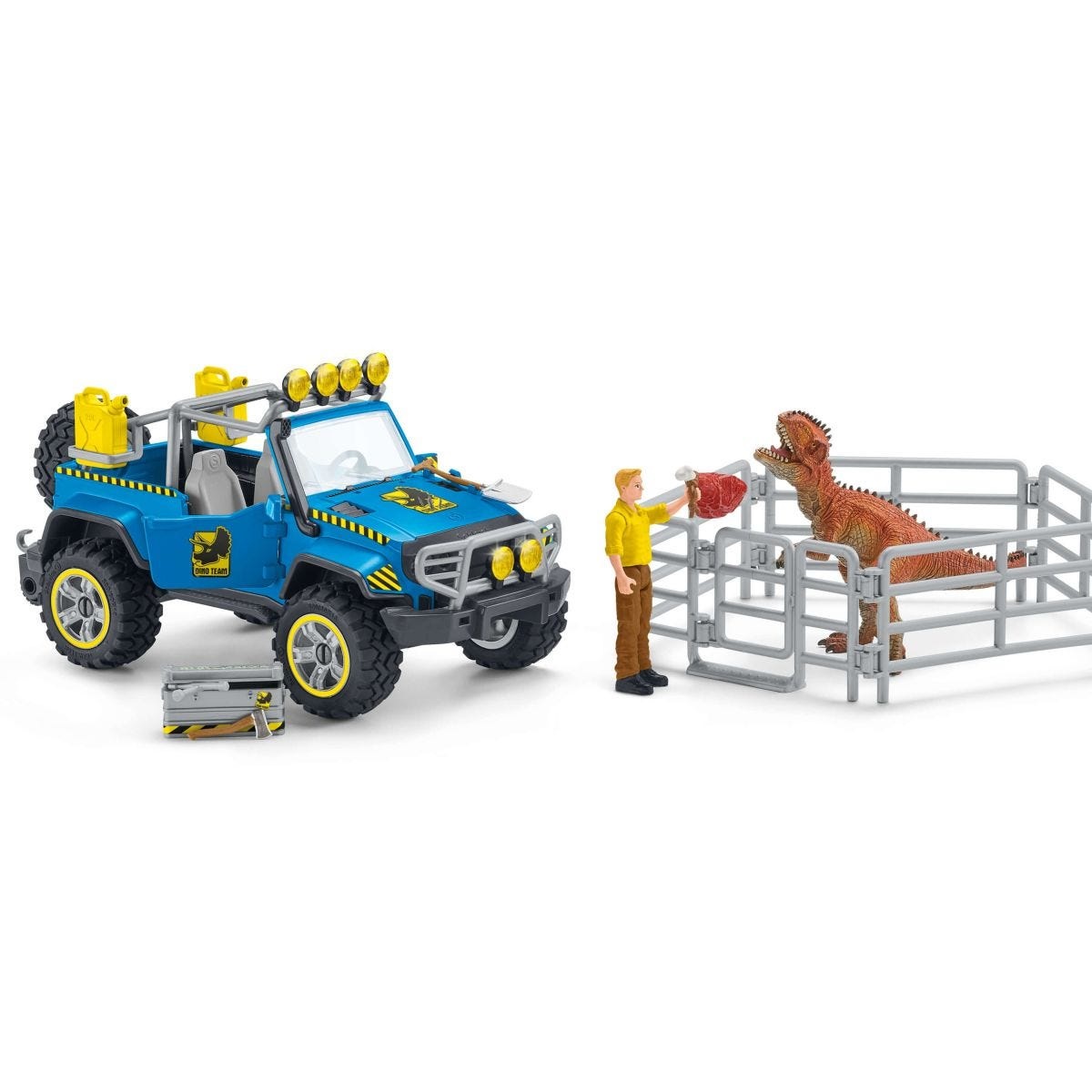 Schleich Veicolo 4x4 con Dinosauro - Playset per Bambini da 4 a 12 Anni - Modello 41464