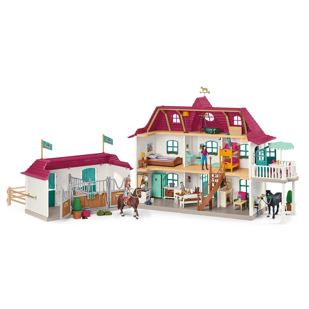 Schleich 42551 Centro equestre HORSE CLUB Lakeside - Set da gioco con 192 pezzi, per bambini dai 5 anni