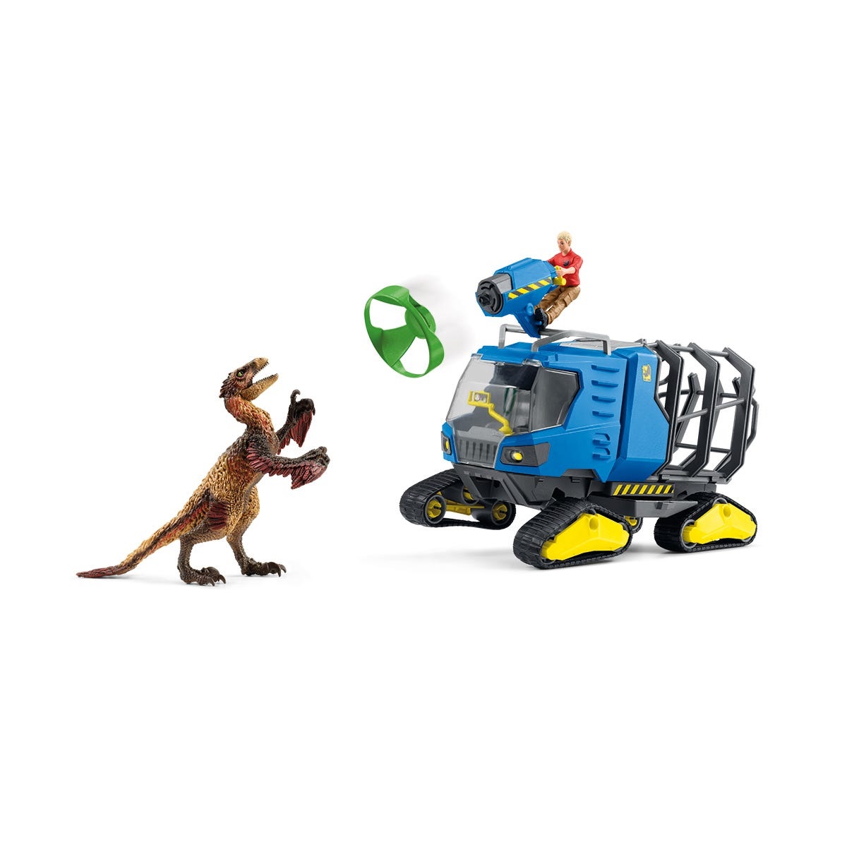 Schleich Dinosaurs 42604 Veicolo Cingolato per Bambini da 4 a 12 Anni - Playset con 5 Pezzi