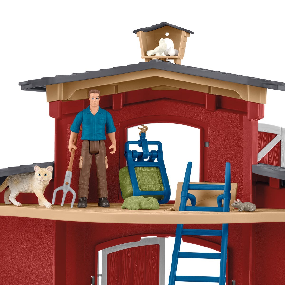 Schleich Farm World 42606 - Grande Fattoria con Animali e Accessori, Playset da 64 Pezzi, Rosso, per Bambini da 3 Anni