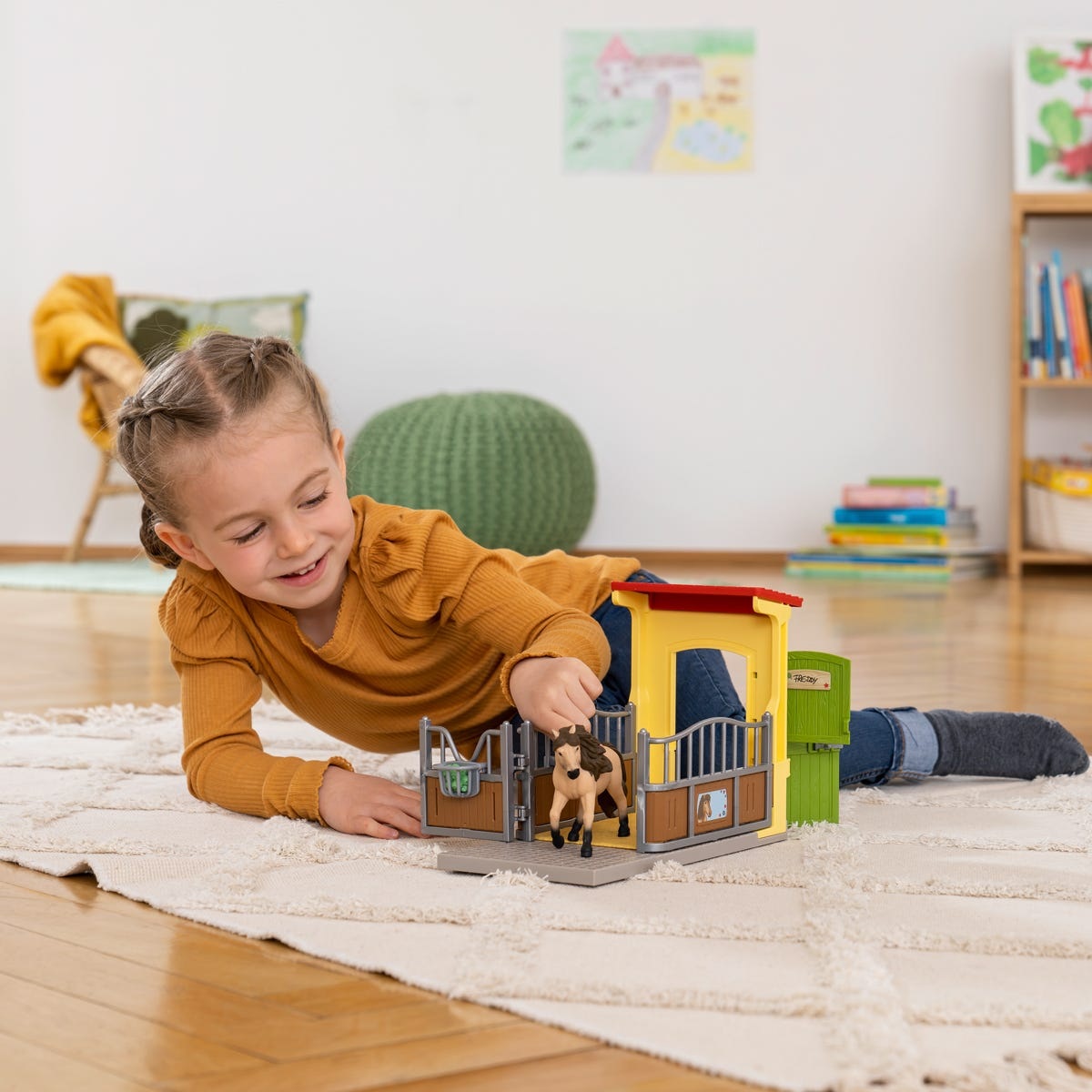 Schleich 42609 Box per Pony con Stallone Islandese - Playset da 4 Pezzi, per Bambini da 3 Anni