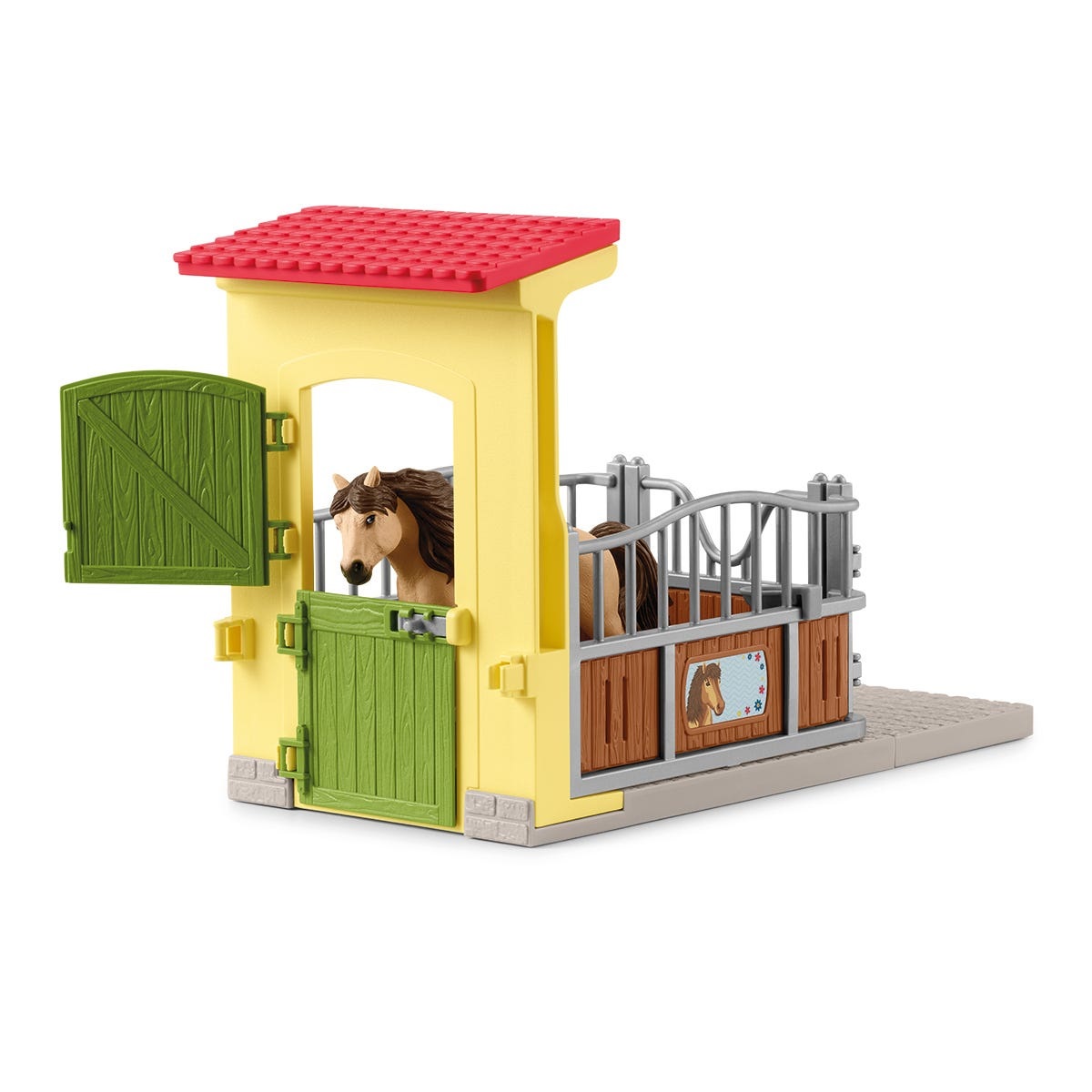 Schleich 42609 Box per Pony con Stallone Islandese - Playset da 4 Pezzi, per Bambini da 3 Anni