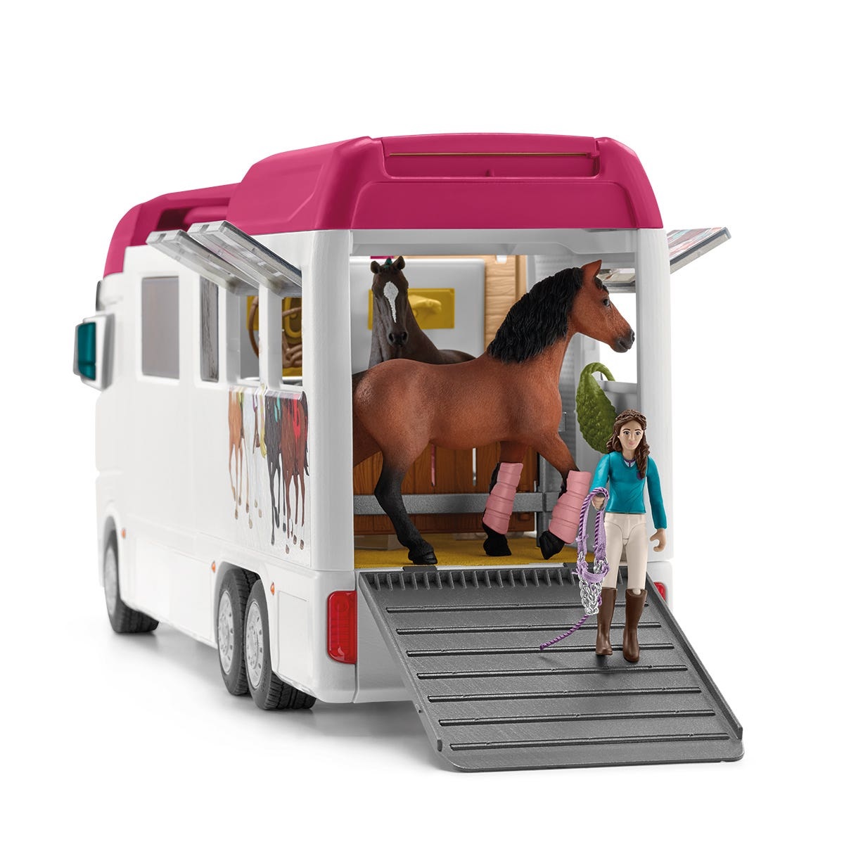 Schleich Camper di Trasporto per Cavalli 42619 - Playset Horse Club, Colore Nero, 97 Pezzi, Età 5