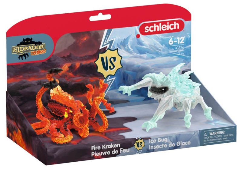 Schleich Eldrador Creatures Coleottero di Ghiaccio vs Kraken di Fuoco - Figura 31 x 16 x 18 cm, da 7 anni