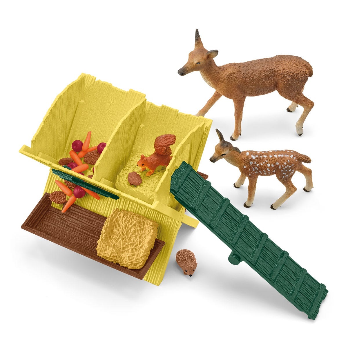Schleich 42658 Mangiatoia nel Bosco - Playset Farm World, 39 Pezzi, da 3 Anni, con Tetto Rimovibile e Figure Dettagliate