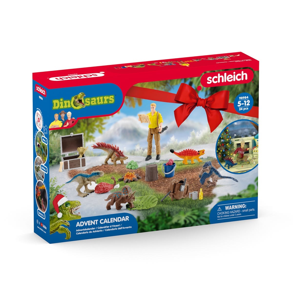 Schleich 98984 Calendario dell'Avvento Dinosauri 2023 - Playset con 24 pezzi per bambini da 5 anni