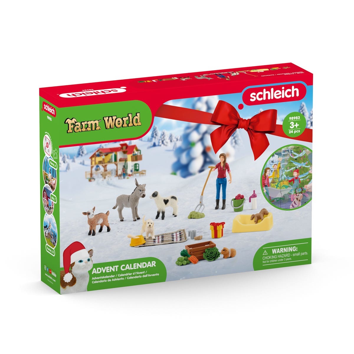 Schleich 98983 Calendario dell'Avvento Farm World 2023 - Playset con 24 pezzi per bambini da 3 anni
