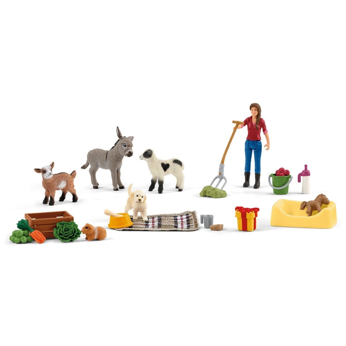 Schleich 98983 Calendario dell'Avvento Farm World 2023 - Playset con 24 pezzi per bambini da 3 anni