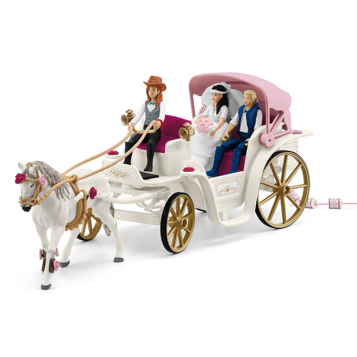 Schleich HORSE CLUB 42641 Carrozza Nuziale - Playset da 106 Pezzi con Sedile Posteriore Apribile, per Bambini da 5 Anni