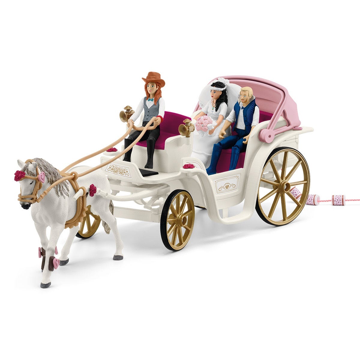 Schleich HORSE CLUB 42641 Carrozza Nuziale - Playset da 106 Pezzi con Sedile Posteriore Apribile, per Bambini da 5 Anni