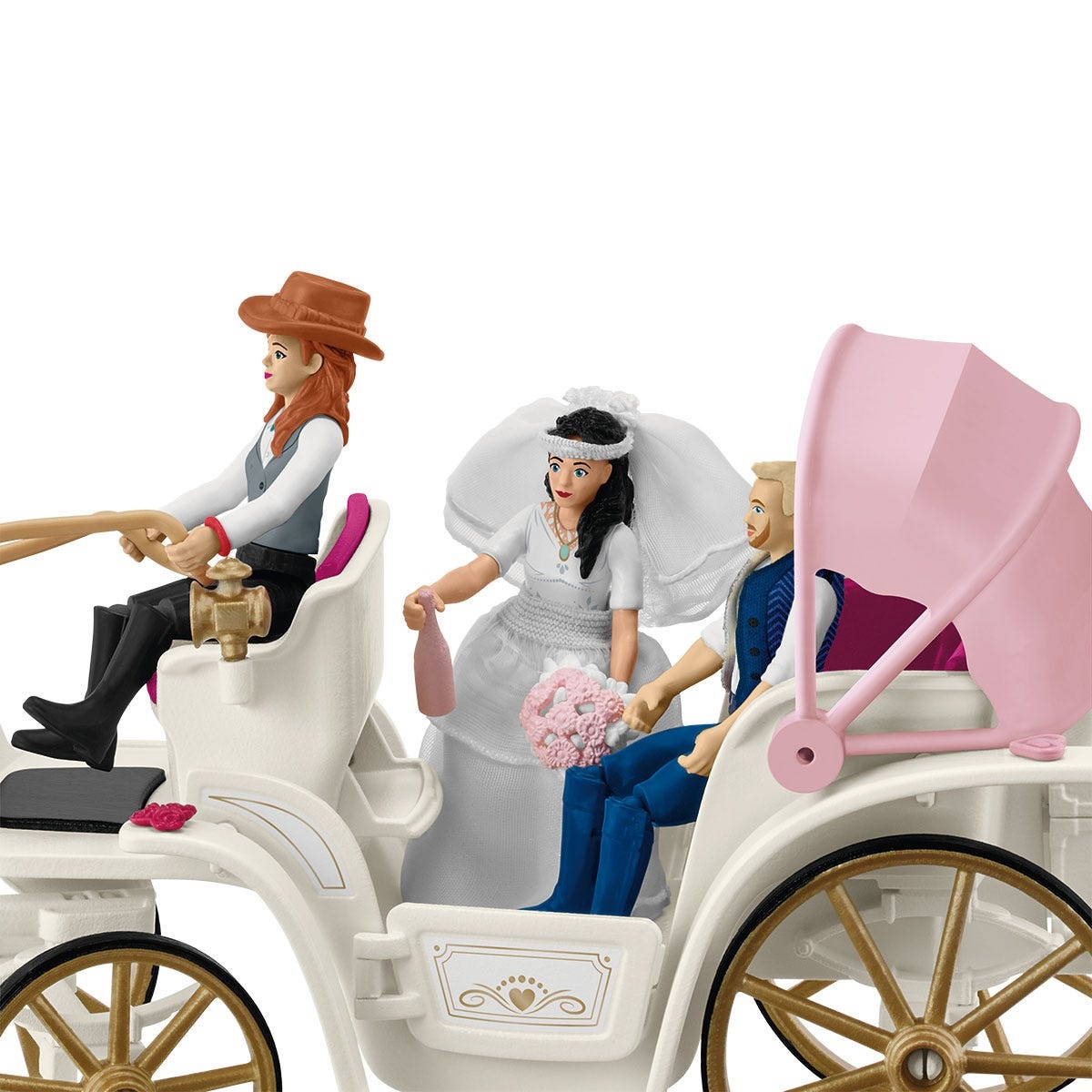 Schleich HORSE CLUB 42641 Carrozza Nuziale - Playset da 106 Pezzi con Sedile Posteriore Apribile, per Bambini da 5 Anni