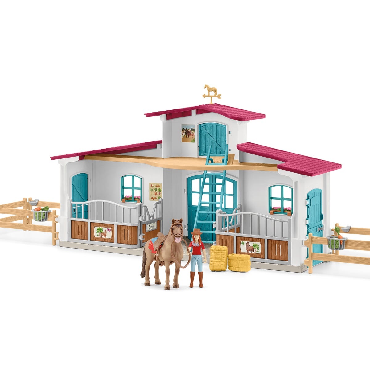 Schleich Centro Equestre 72222 - Cofanetto con 75 Elementi e 1 Cavallo, per Bambini dai 5 Anni