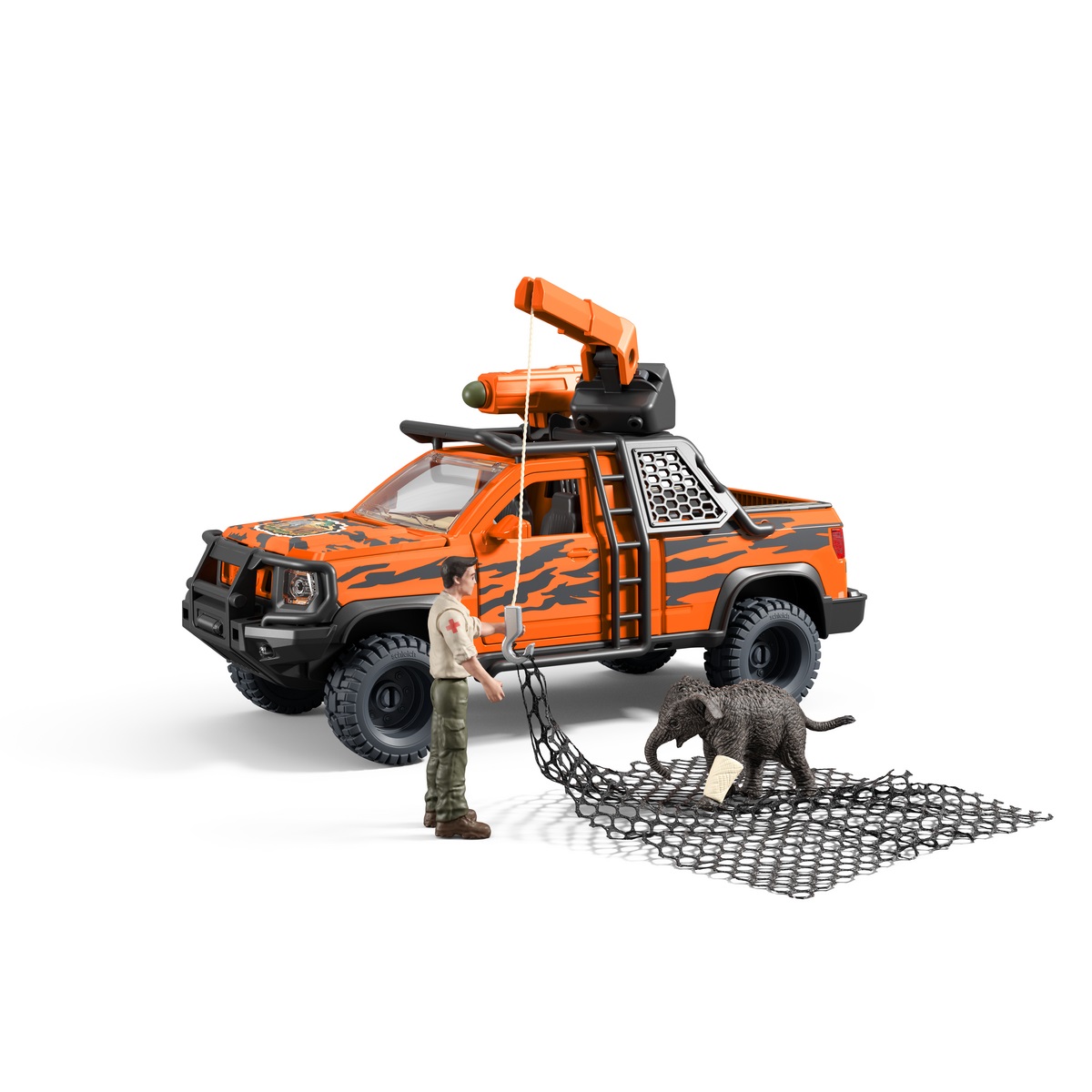 Schleich 42720 Set da Gioco Avventura nella Giungla con Fuoristrada, Ranger, Elefante e 37 Accessori - Gioco Educativo per Bambini dai 3 Anni