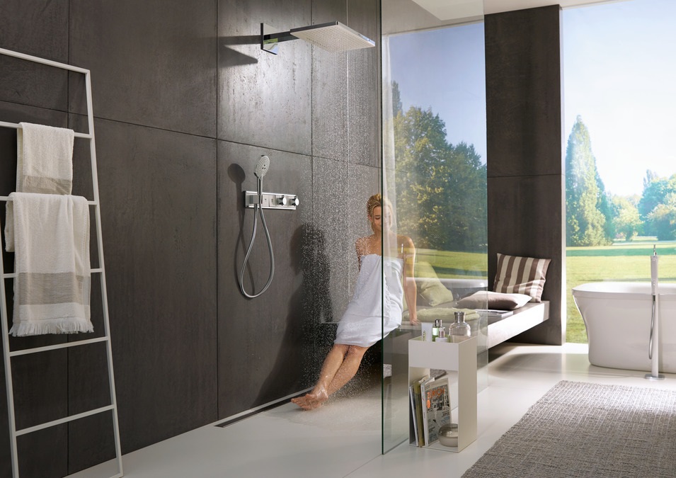 Hansgrohe 15356000 RainSelect Miscelatore Termostatico a Parete Cromo con 3 Utenze e Tasto Select