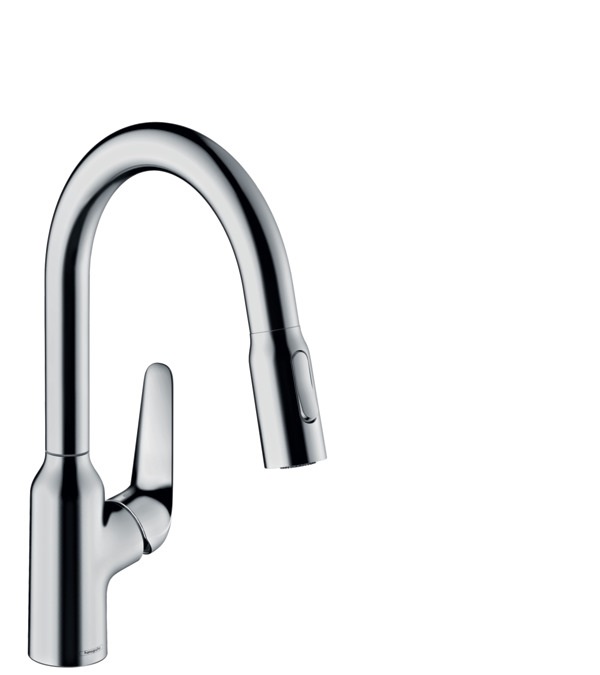 Hansgrohe Focus M42 Miscelatore Cucina Monocomando Cromo con Doccetta Estraibile, 180 mm, 2 Getti, Codice 71801000