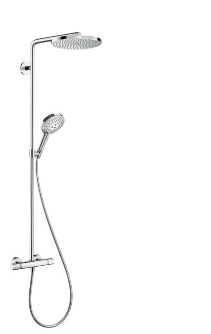 Hansgrohe Raindance Select S Colonna doccia con miscelatore termostatico, soffione tondo (⌀ 240 mm), doccetta 3 getti, cromo - 27633000