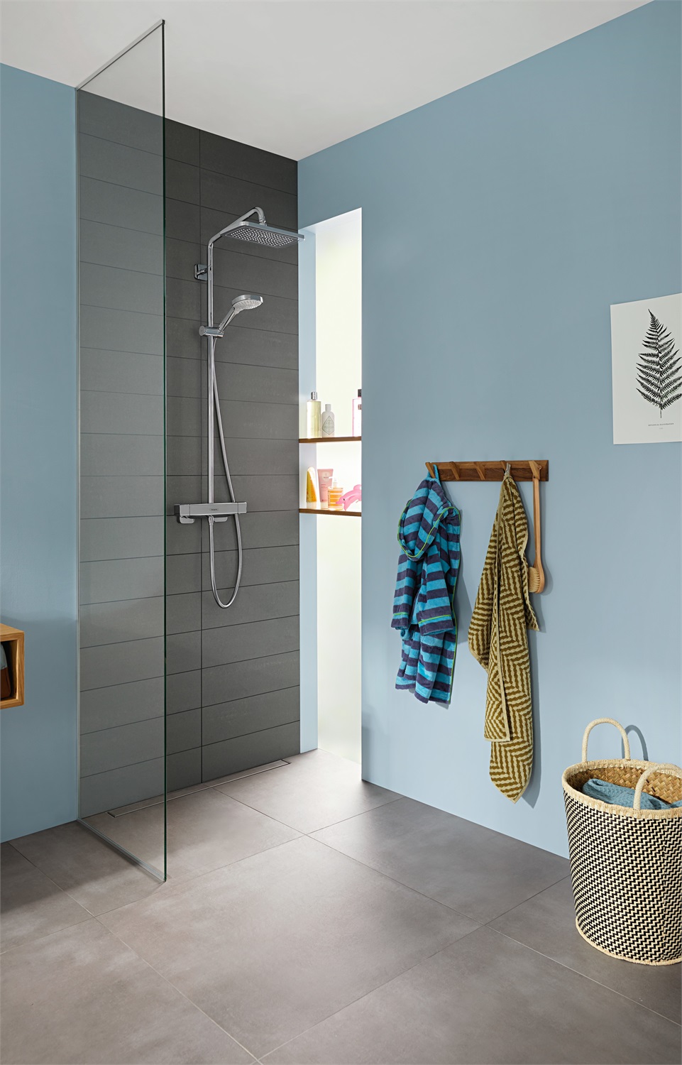 Hansgrohe Croma E Colonna doccia 280mm con termostatico Ecostat E, getto RainAir, cromo