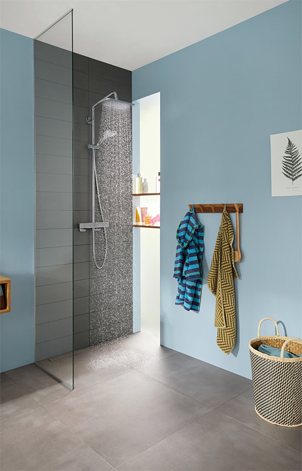Hansgrohe Croma E Colonna doccia 280mm con termostatico Ecostat E, getto RainAir, cromo