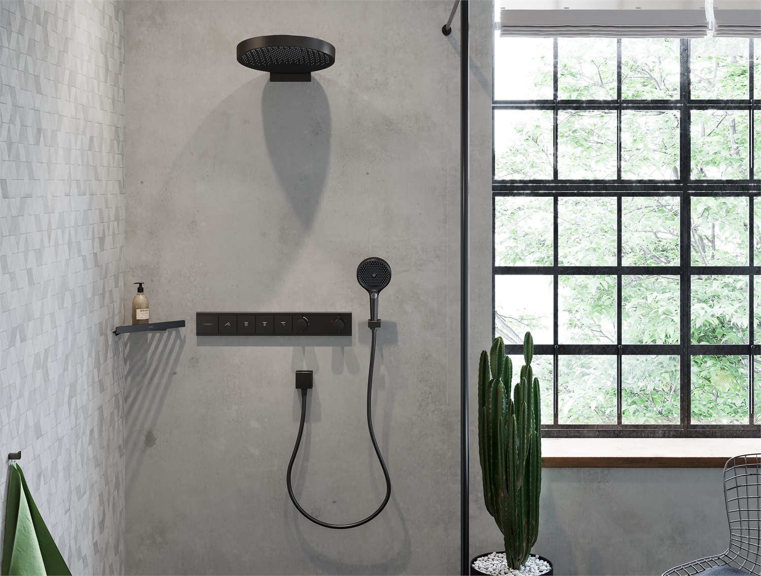 Hansgrohe FixFit Uscita a muro Square con valvola antiriflusso, Nero Opaco, 26455670