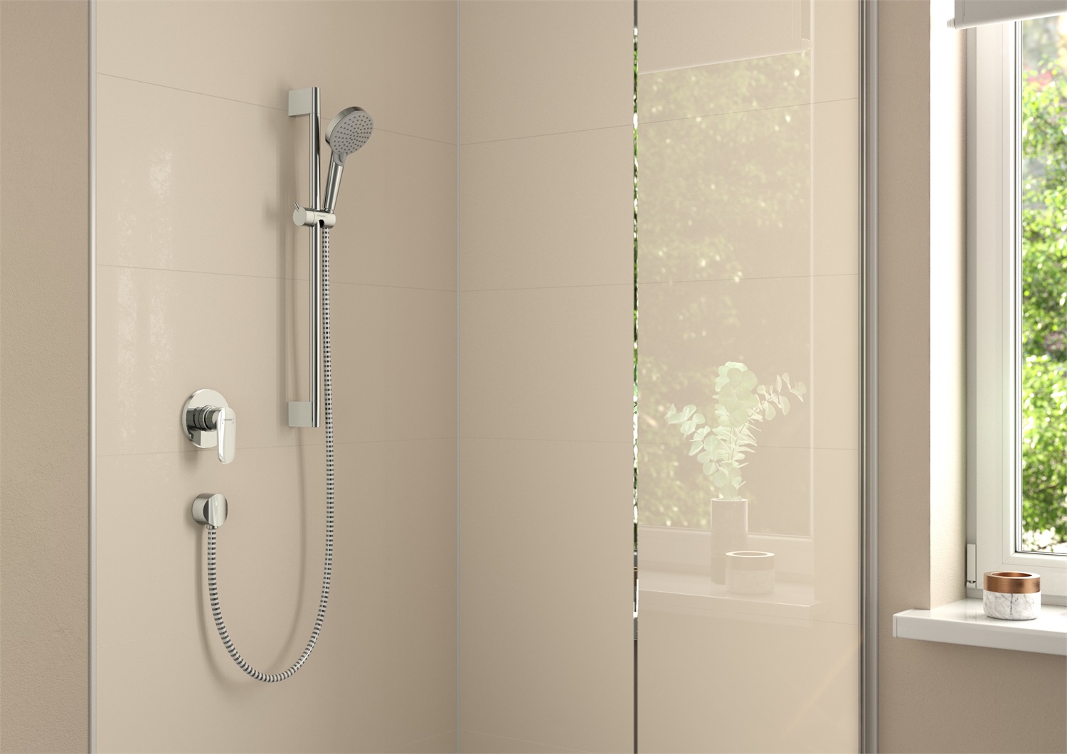 Hansgrohe Unica S Puro - Asta Doccia 65 cm con Flessibile Nero Opaco