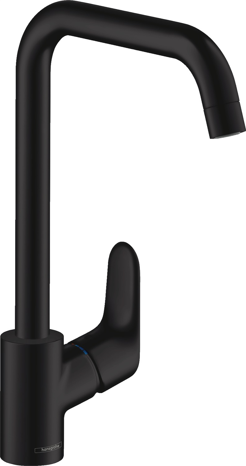 Hansgrohe Focus M41 Miscelatore Monocomando da Cucina Nero Opaco 31820670 - Bocca Girevole ComfortZone 260