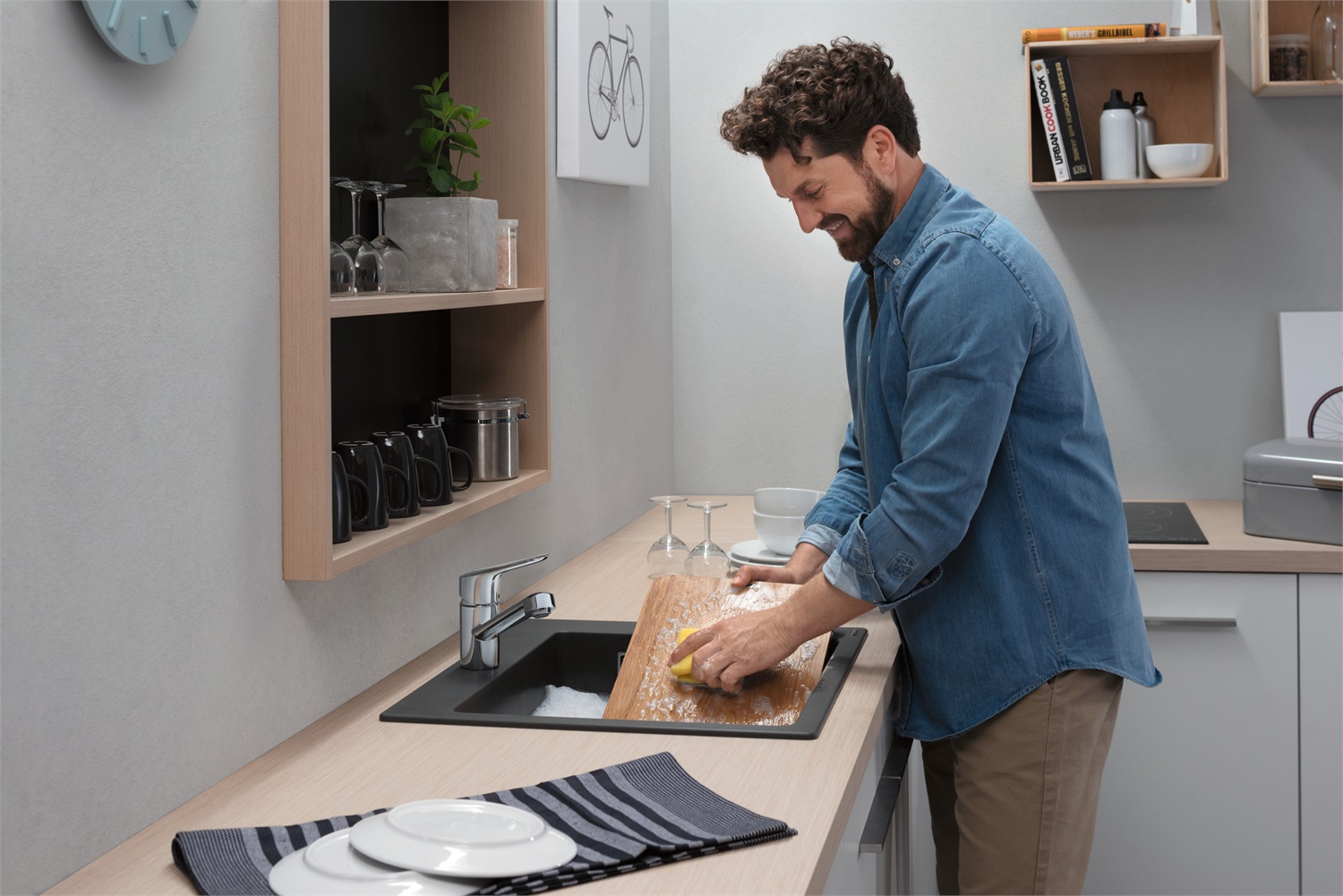 Hansgrohe Raindance Select S 120 Doccetta - 3 Tipi di Getto, Nero Opaco