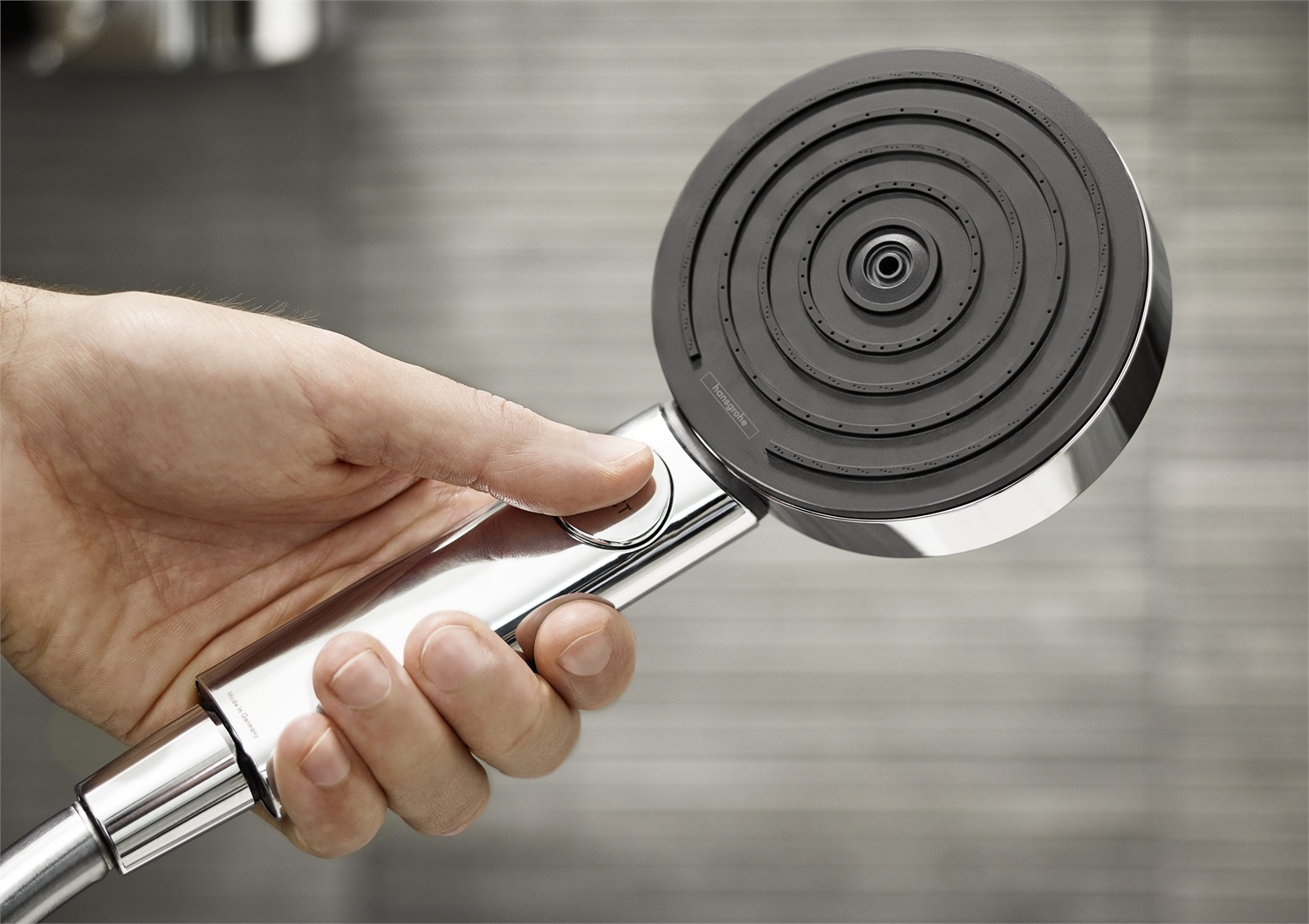 Hansgrohe Pulsify Select S Doccetta 105 mm con 3 Tipi di Getto: PowderRain, IntenseRain e Massage, Colore Cromo, Cod. 24110000