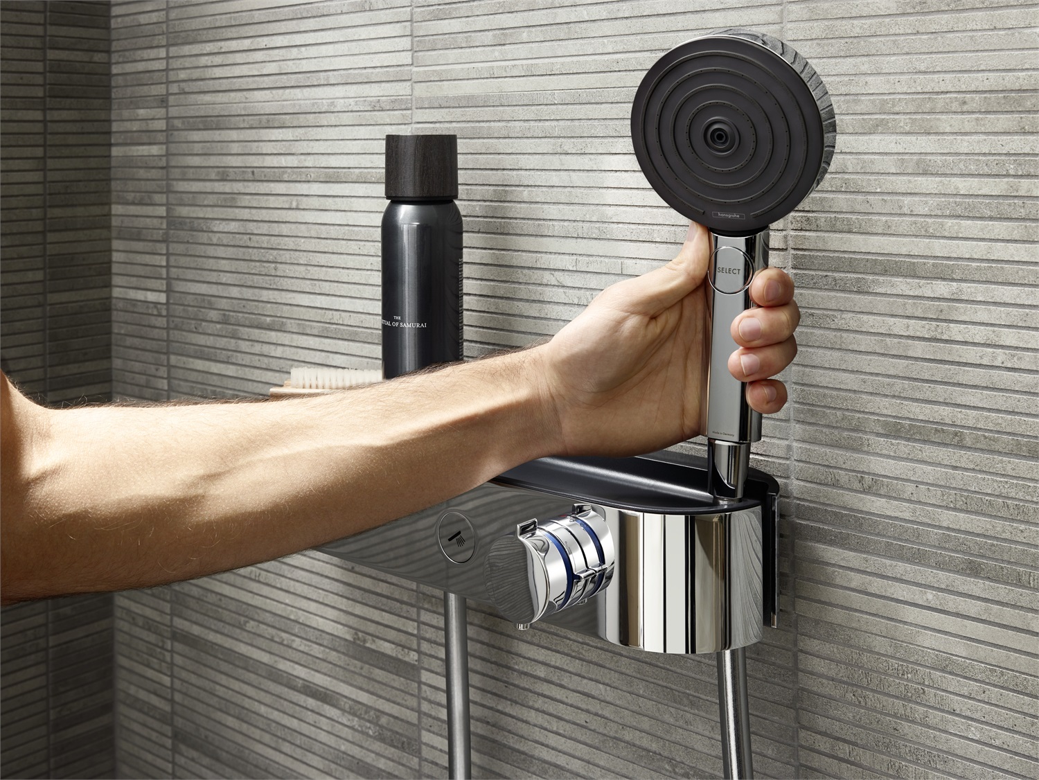 Hansgrohe Pulsify Select S Doccetta 105 mm con 3 Tipi di Getto: PowderRain, IntenseRain e Massage, Colore Cromo, Cod. 24110000